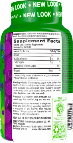 Vitafusion™ Natural Blackberry Extra Strength Melatonin Gummy Supplement Perspective: back