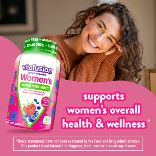 Vitafusion Women’s Sugar Free Daily Multivitamin Supplement Gummy Vitamin Perspective: back