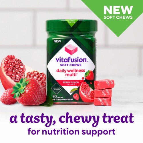 vitafusion Daily Wellness Berry Fusion Multivitamin Soft Chews Perspective: back