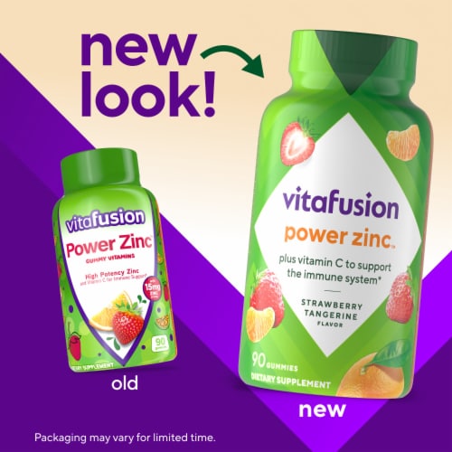 Vitafusion™ Power Zinc Natural Strawberry Tangerine Dietary Supplement Gummies Perspective: back