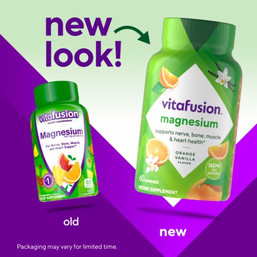 vitafusion Magnesium Orange Vanilla Flavored Gummy Supplement 165mg Perspective: back