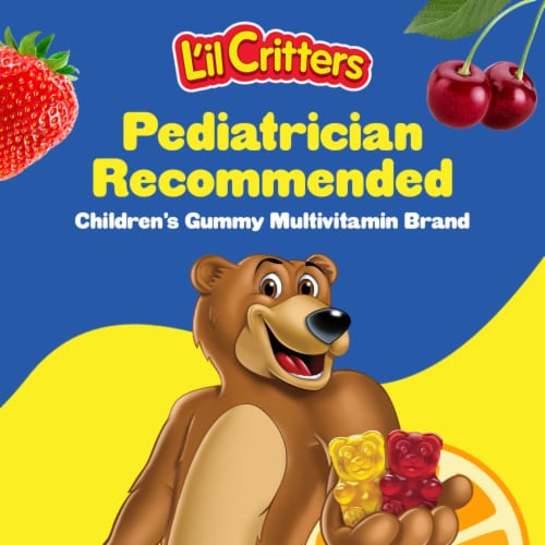 L'il Critters Gummy Vites Fruit Flavored Daily Gummy Multivitamin for Kids Plus Vitamin C D3 Perspective: back