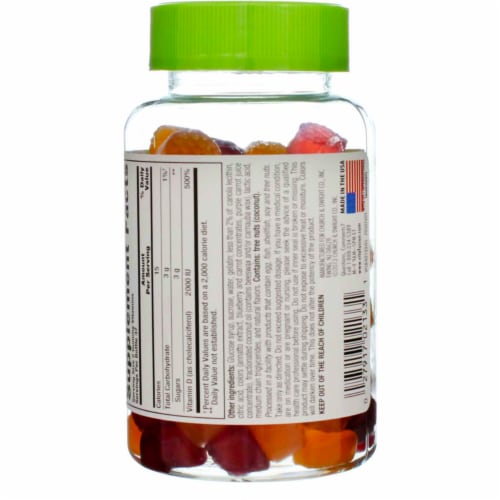 Vitafusion Vitamin D3 Gummy Vitamins Dietary Supplement, Peach/Blackberry/Strawberry, 75 Ct Perspective: back