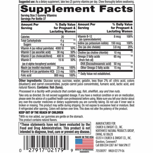 Nutrition Now Prenatal Gummy Vitamins Perspective: back