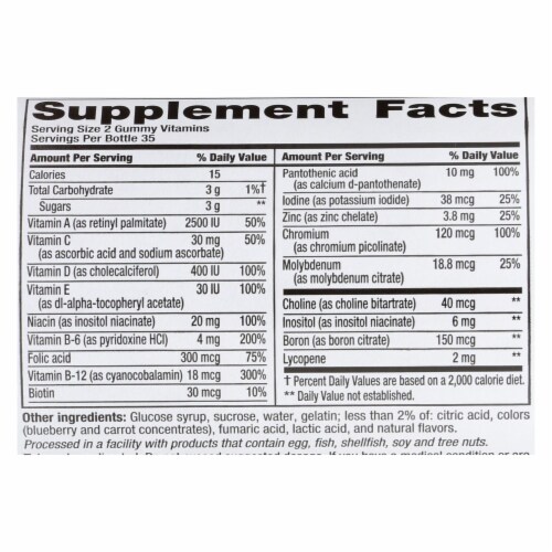 Nutrition Now MultiVites Men's Gummies Perspective: back