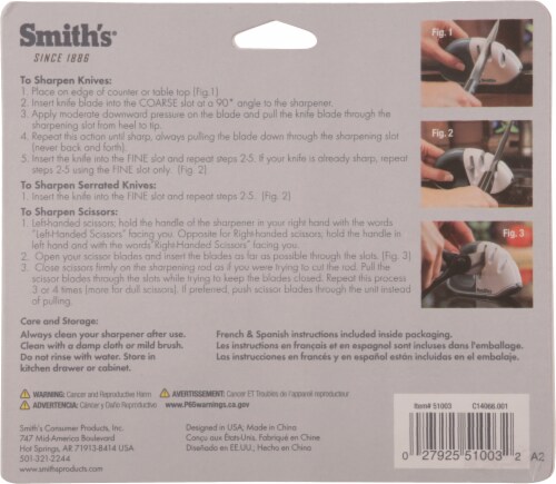 Smith's® Diamond Edge Grip™ MAX Knife Sharpener - Gray/White Perspective: back