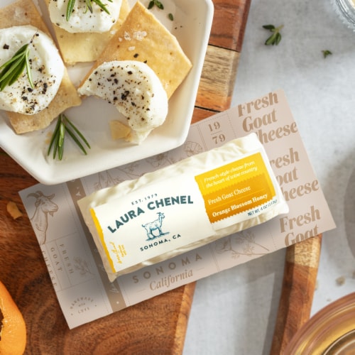Laura Chenel's Orange Bloosom Honey Fresh Goat Cheese Log Perspective: back