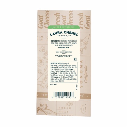 Laura Chenel Garlic & Chive Fresh Goat Block Cheese Perspective: back