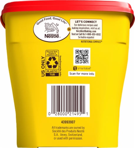 Nestle® Toll House Cocoa Plastic Canister Perspective: back