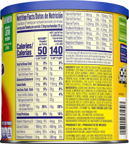 Nesquik® Strawberry Flavor Drink Mix Perspective: back