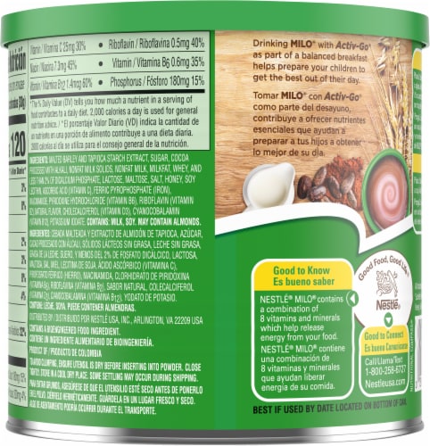 Nestle® MILO® Activ-Go Chocolate Malt Powder Drink Mix Perspective: back