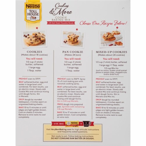 Nestle Toll House Cookies and More Baking Mix Perspective: back