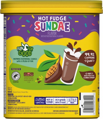 Nesquik® Hot Fudge Sundae Powdered Drink Mix Perspective: back