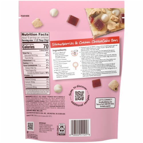 Nestle Toll House Strawberries and Cream Flavored Morsels & More with Premier White Morsels Perspective: back
