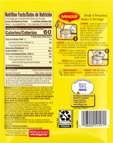 Maggi® Creamy Chicken Flavored Soup Mix Packet Perspective: back