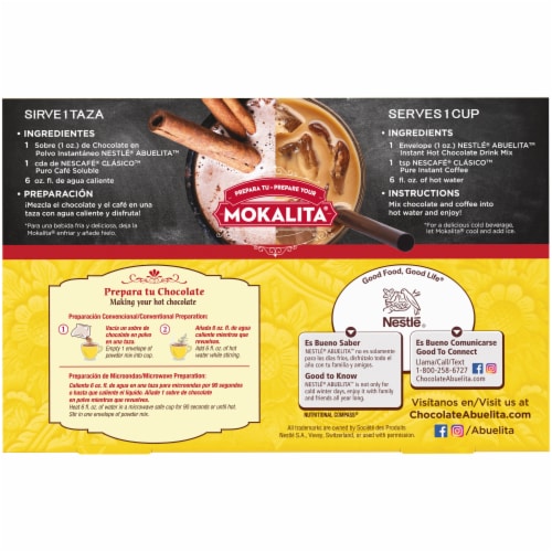 Abuelita Mexican Style Instant Hot Chocolate Drink Mix Perspective: back