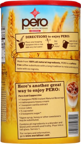 Pero Original Caffeine Free Instant Natural Beverage Perspective: back