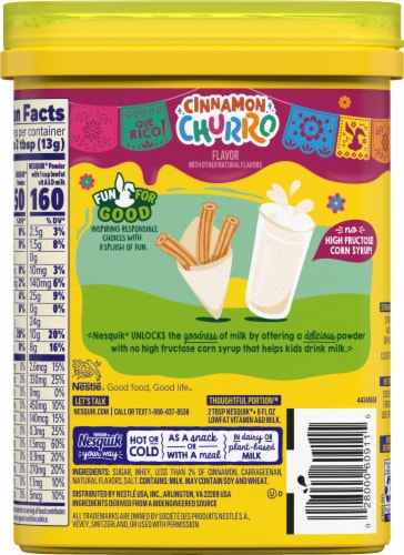Nestle® Nequick® Cinnamon Churro Drink Powder Mix Perspective: back