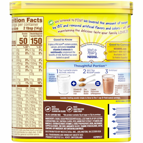 Nesquik® Chocolate Powdered Drink Mix Perspective: back