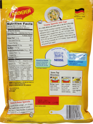 Maggi Spaetzle Authentic German Dumplings Perspective: back