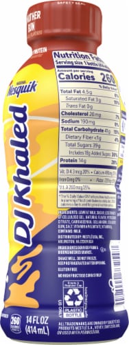 Nestle® Nesquik® DJ Khaled Cinnamon Bun 1% Milk Bottle Perspective: back