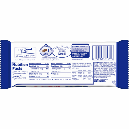Baby Ruth Fun Size Candy Bars 6 Count Perspective: back
