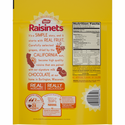 Raisinets Chocolate Covered Raisins Perspective: back