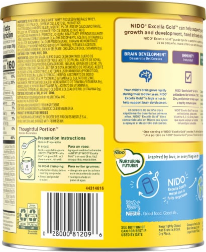 Nestle® NIDO® Excella Gold™ Toddler Milk Beverage Powder Perspective: back