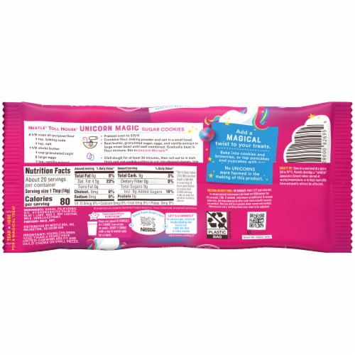 Nestle Toll House Unicorn Pink & Blue Swirled Vanilla Morsels Perspective: back