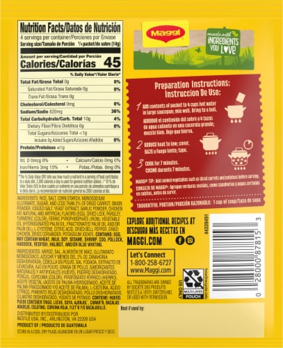 Maggi® Pollo con Arrzo Chicken Flavored Rice Soup Mix Perspective: back