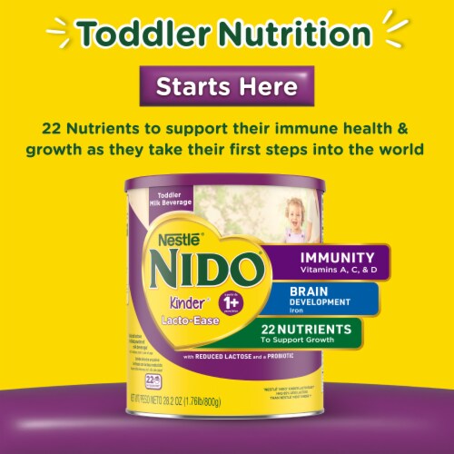Nestle NIDO Lacto-Ease Toddler Powdered Milk Beverage - Canister - Toddler Drink Mix Perspective: back