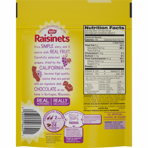 Raisinets® Dark Chocolate Covered Raisins Perspective: back