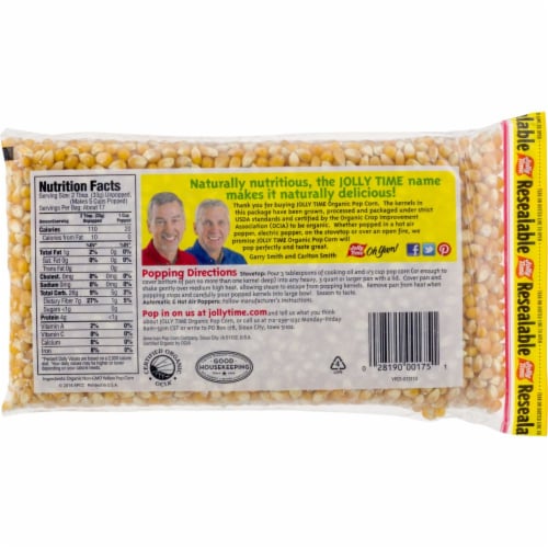 Jolly Time® Organic Yellow Popcorn Kernels Perspective: back