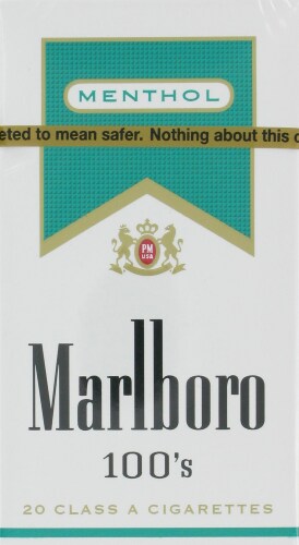 Marlboro Gold Menthol 100s Cigarettes Perspective: back