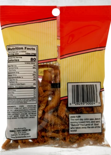 Brim's® Fat Back Pork Cracklin Strips Perspective: back