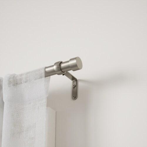 Umbra Cappa Adjustable Single Curtain Rod Set in Nickel/Silver Perspective: back