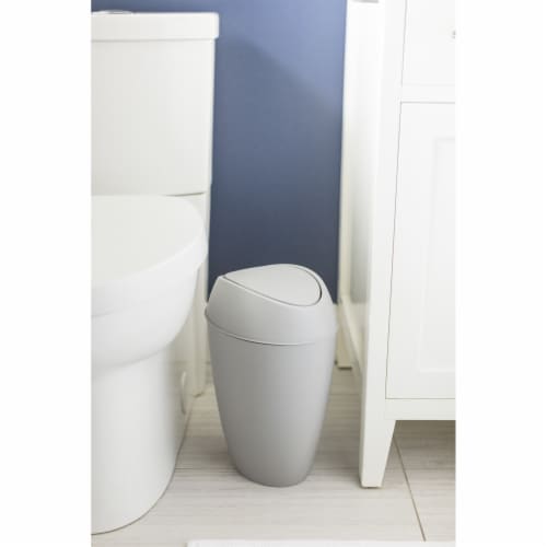Umbra 1009613-918 2.2 gal Twirla Trash Can with Swing-Top Lid - Gray Perspective: back