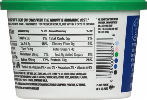 Shamrock Farms® Original Cottage Cheese Perspective: back