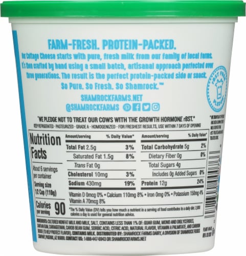 Shamrock Farms® Low Fat Cottage Cheese Perspective: back