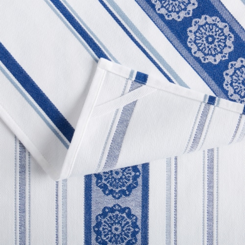 Martha Stewart Medallion Kitchen Towel Set - Blue Perspective: back