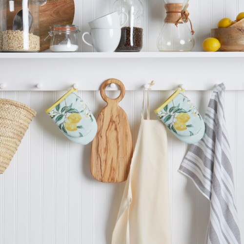 Martha Stewart Lemon Whimsy Oven Mitts Perspective: back