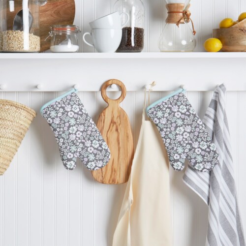 Martha Stewart Ditsy Floral Oven Mitts Perspective: back