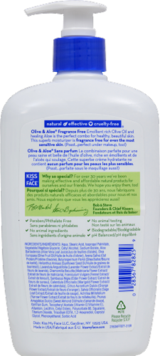 Kiss My Face Fragrance Free Olive & Aloe Lotion Perspective: back