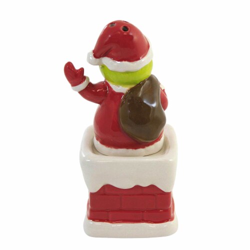 Tabletop Grinch Salt And Pepper Shaker Ceramic Santa Chimney Christmas 6009064 Perspective: back