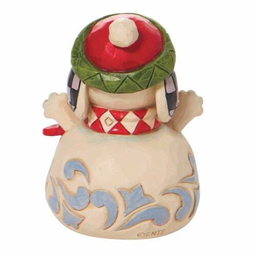 Jim Shore Snoopy Snowman Mini Polyresin Peanuts Christmas 6010326 Perspective: back