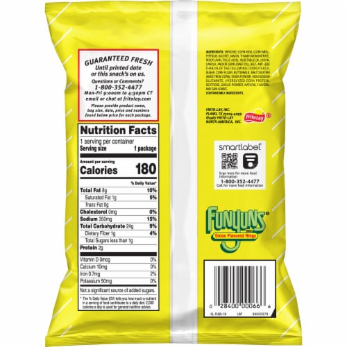 Funyuns® Onion Flavored Rings Snacks Perspective: back