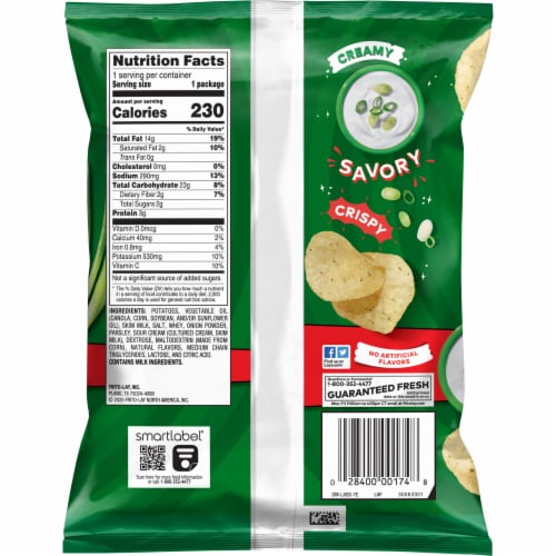 Lay's® Sour Cream & Onion Flavored Potato Chips Perspective: back