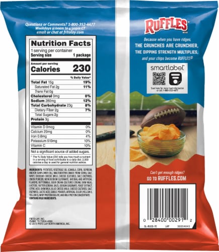 Ruffles® Cheddar & Sour Cream Flavored Potato Chips Perspective: back
