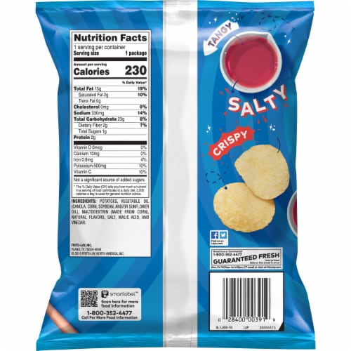 Lay's® Salt & Vinegar Flavored Potato Chips Perspective: back