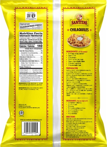 Santitas® Yellow Corn Tortilla Chips Perspective: back